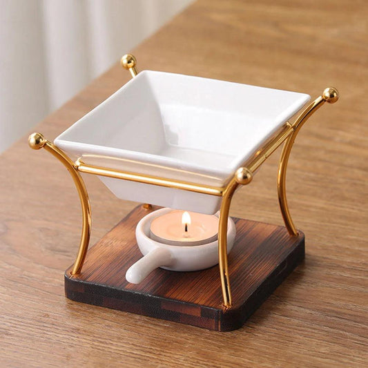 Ceramic Essential Oil Burner Fragrance Warmer Tealight Candle Holder Aroma Diffuser Wax Melt Warmer For Home Yoga Spa Meditation