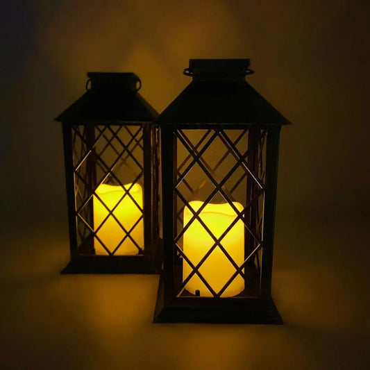 New Retro  Lantern  Hanging Candle Lamp Portable Outdoor Camping Night Lamp  Yard Garden Decor  Atmosphere Light