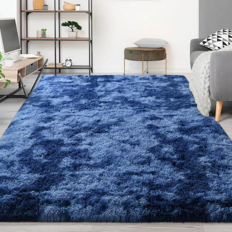 Feet Large Area Rugs, Tie-Dyed Light Grey Shaggy Rug Fluffy Throw Carpets, Ultra Soft Plush Modern Indoor Fuzzy Rugs