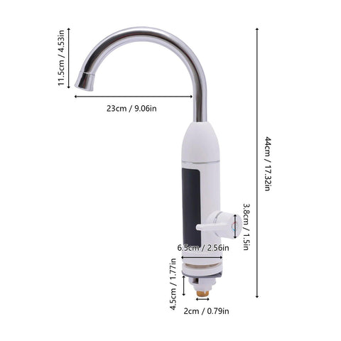 3KW 360-Degree Rotating Faucet Wear Resistance Electric Digital Display Faucet for Kitchens and Bathrooms