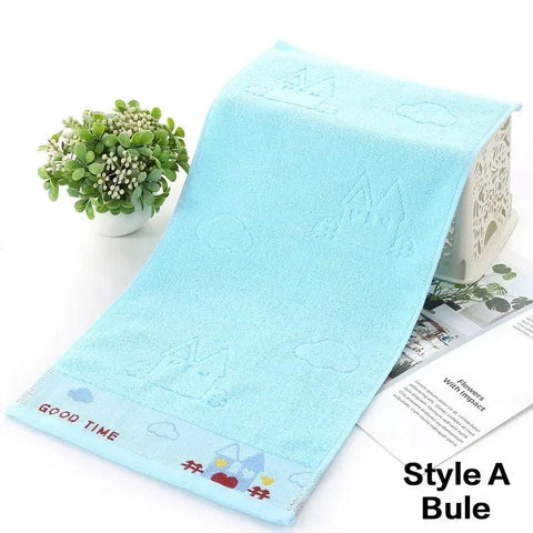 2 Styles of Pure Cotton Children’s Towel 25*50 Soft and Absorbent Baby Children’s Student Face Wash Towel