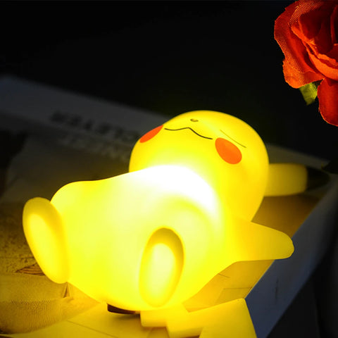 New Pokemon Pikachu Night Light Cute Anime Soft Light Bedroom Bedside LED Light Room Decoration Kawaii Dute Desk Decoration