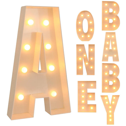 91.5CM Led Light Letter Frame Box Baby Shower Boy Girl ONE LOVE GRAD Xmas Name Balloon Filling Box Birthday Wedding Party Decor