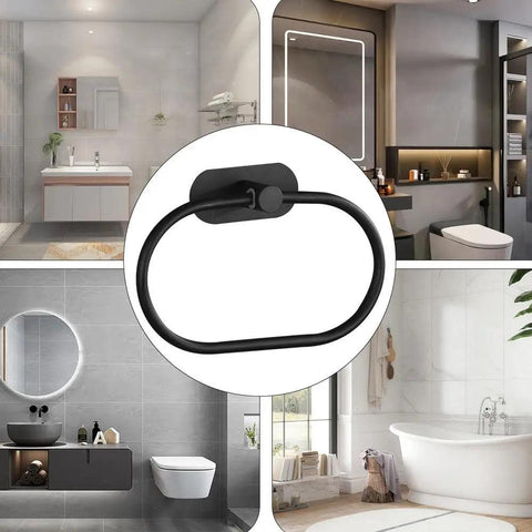 Wall Mounted Towel Rack Wall Mounted Stainless Steel Towel Holder Towel Ring Hanger With Sturdy Base For Washroom Toilet Kitchen