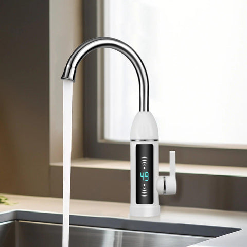 3KW 360-Degree Rotating Faucet Wear Resistance Electric Digital Display Faucet for Kitchens and Bathrooms