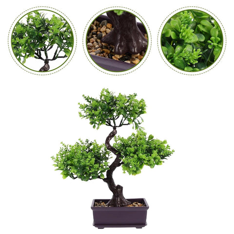 Artificial Potted Plant False Green Plants Desktop Adornments Decor Fake Bonsai Trees Flowers Decors Simulation Ornaments