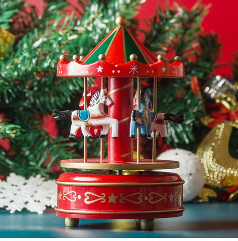 Christmas Decoration Ornaments Carousel Octave Box Music Box Birthday Gifts for Kids New Year Decorations Home Decor