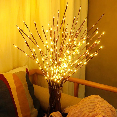 LED Branch Light Battery Powered Willow Branch Lamp Artificial Branch Twig Vase Lights for Party Fairy DIY Room Christmas Decor