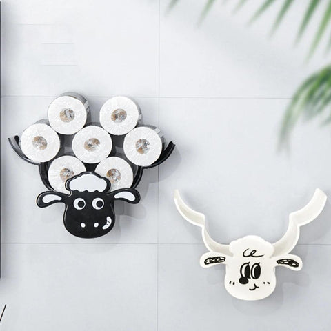 Toilet Paper Holder Shelves Sheep Funny Animal Toilet Paper Storage Funny Wall Mount Toilet Paper Storage for Bathrooms Kitchen