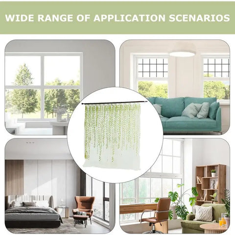 Pastoral Green Willow Sheer Curtains Window Yarn for Living Room Tulle Fabrics Kitchen Gauze Simple Curtain Panel Home Textiles