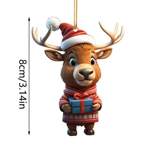 Christmas Home Wall Decoration Cartoon Christmas Deer Car Hanging Home Tree Pendant Christmas Tree Christmas Decorations