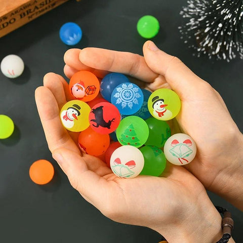 10/30Pcs Christmas Glow in The Dark Bouncy Balls Kids Birthday Party Game Gift Rubber Bouncing Ball Toy Pinata Goodie Bag Filler