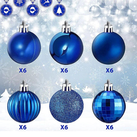 36 Pieces 4CM Christmas Ball Ornament Xmas Tree Decoration Baubles Shatterproof Hanging Pendent Party New Year Christmas Gift