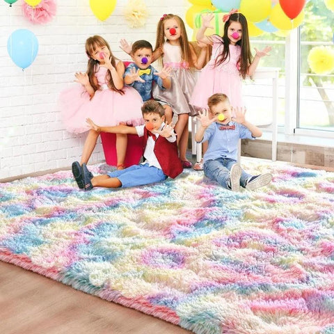 Large Area Rugs for Living Room Bedroom, Fluffy Kids Room Plush Shaggy Nursery Rug Furry Throw Carpets for Boys Girls