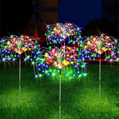 Outdoor LED Firework Lights Waterproof Solar Garland Light Garden Xmas Party Yard Lighting New Year's Eve Christmas Decor