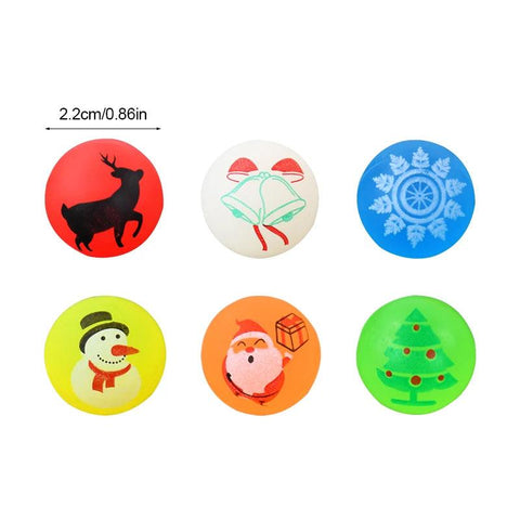 10/30Pcs Christmas Glow in The Dark Bouncy Balls Kids Birthday Party Game Gift Rubber Bouncing Ball Toy Pinata Goodie Bag Filler