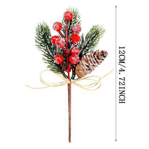 Red Berry Stems Branches Christmas Berries Decor 8 Pcs Artificial Branch Craft Wreath Pick Artificial Outdoor Fall Flowers