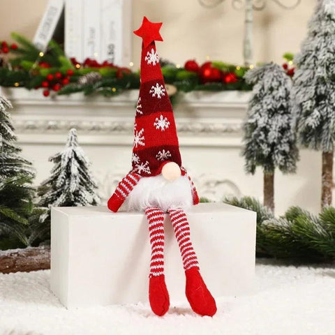 Christmas Faceless Doll Gnome Ornaments LED Light Plush Knitting Crafts Pendant Decor Christmas Decorations for Home Kids Gift