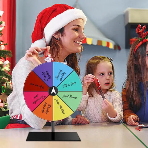 Prize Wheel 8 Slots Draw Spinnings Prize Lucky Wheel Of Fortune Game Color Roulette Wheel Stand Included Tabletop Prize Wheel