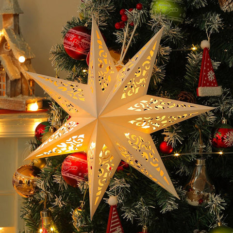 Hollow Star Hanging Pendants Ramadan Decoration 2024 for Home Navidad Natal Noel Gifts Christmas Ornaments New Year 2025