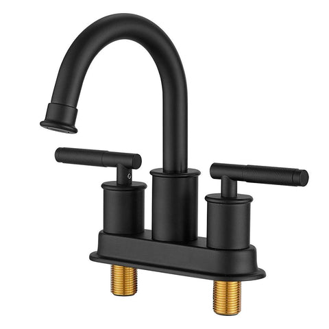 Bathroom Sink Faucet 2 or 3 Hole Matte Black Centerset 4 Inch Bathroom Sink Faucet 2 Handle Plating  Bathroom Faucet