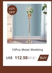 Gold Metal Flower Trumpet Vase Wedding Anniversary Commemorative Center 10PCS