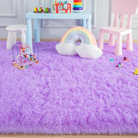 Large Area Rugs for Living Room Bedroom, Fluffy Kids Room Plush Shaggy Nursery Rug Furry Throw Carpets for Boys Girls