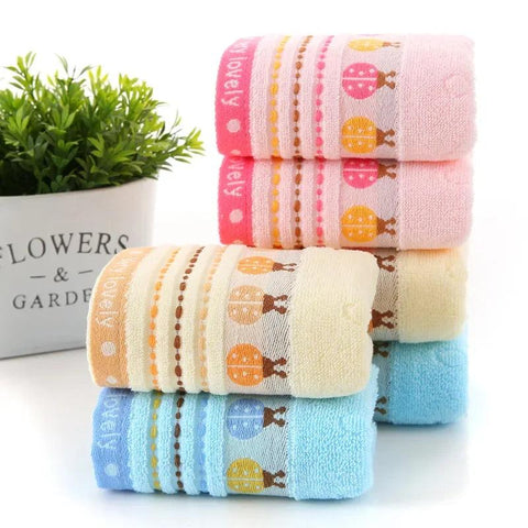 2 Styles of Pure Cotton Children’s Towel 25*50 Soft and Absorbent Baby Children’s Student Face Wash Towel