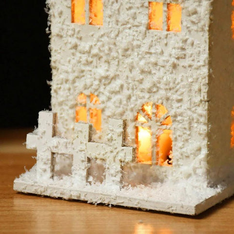 2024 Christmas Led Light Wooden House with Snowflake Luminous Cabin Christmas Decorations For Home Xmas Ornament New Year Gifts