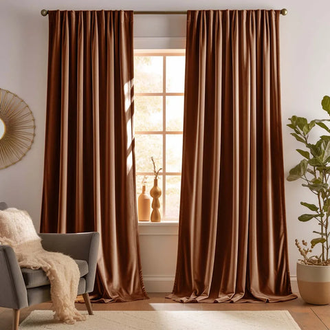 JINCHAN Emerald Green Velvet Black Curtains  Living Room Bedroom Curtain Luxury Window Drapes Room Darkening Extra Long Curtain