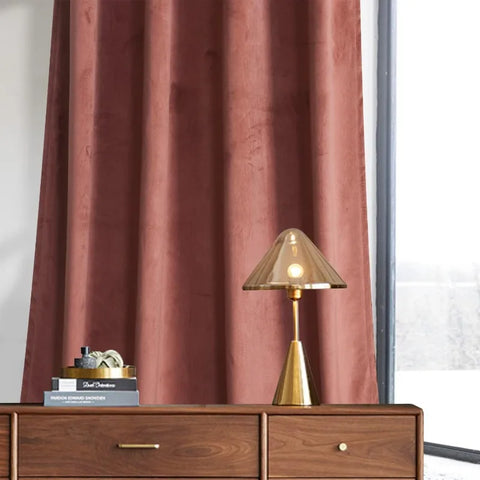 Velvet Curtains 2 Panels Set, Block Light Thermal Insulated Velour Rod Pocket Drapes for Bedroom and Living Room