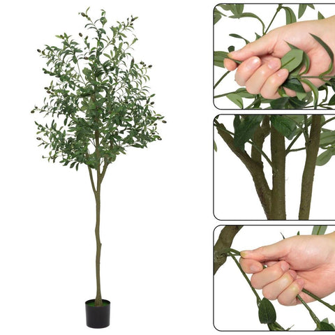 180cm Artificial Olive Tree Ornaments Fake Potted Olive Tree For Modern Home Office Living Room Floor Decor