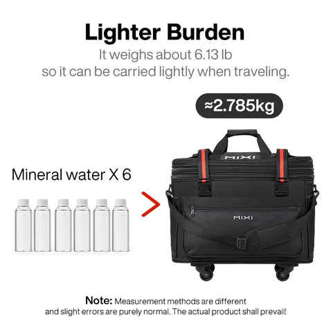 Mixi Foldable Travel Bag Hand Carry Duffel Bag with Wheels Expandable Rolling Travel Bag Large Capacity Waterproof Luggage Bag