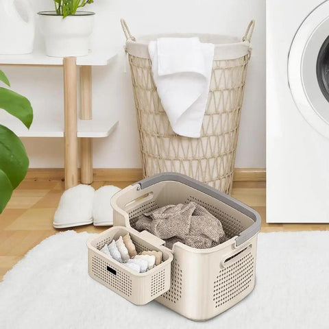 Dirty Clothes Hamper Breathable Dirty Clothes Laundry Basket with Handle Small Space Freestanding Storage Bins Dirty Clothes