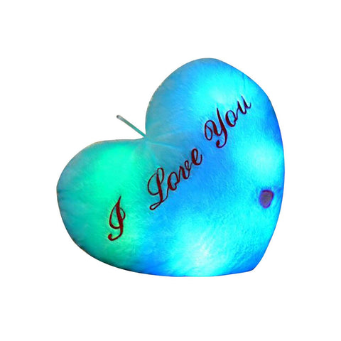 50cm Creative Light Up Led Heart Shaped Stuffed Plush Letter Lovers Colorful Glowing Gift For Girlfriend Pillow Valentine's Day