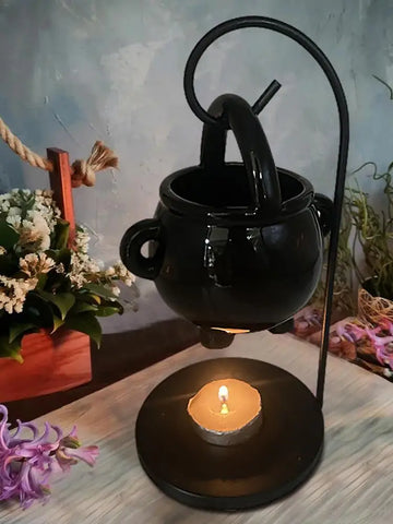 Hanging Cauldron Wax Burner Tealight Candle Holder Oil Burner Witches Witchcraft Home Yoga Room Meditation Decor Aroma Diffuser