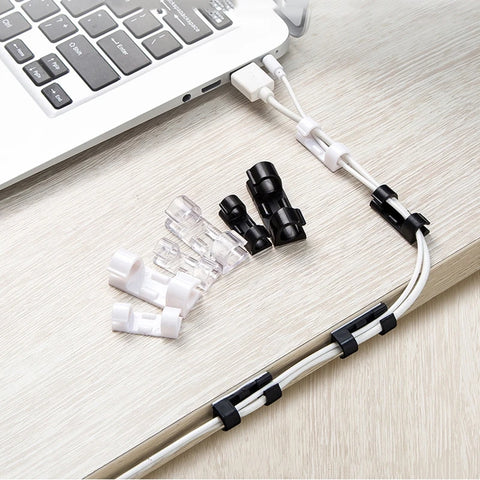 Cable Organizer Clips Cable Management Desktop & Workstation ABS Wire Manager Cord Holder USB Charging Data Line Bobbin Winder