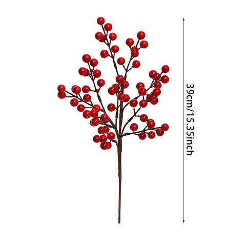 Berry Stems Branches Christmas Supplies Autumn Faux Holly Berries Branch Ornaments For Xmas Tree Wreath Diy Style Ornament