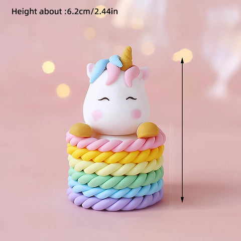 Unicorn Theme Cake Topper Happy Birthday Rainbow Stars Girl Birthday Baby Shower Party  Cake Decoration for Girl's 16th Birthday