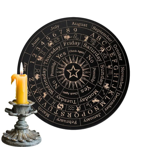 Pendulum Mat Wooden Witch Divination Board Ouija Board Game Fortune Telling Toys Spirit Board Witch Craft Altar Supplies