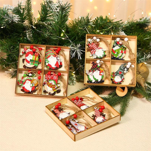 Christmas Gnomes Wooden Pendants Merry Christmas Decorations For Home 2024 Xmas Tree Christmas Ornaments Navidad New Year Gift