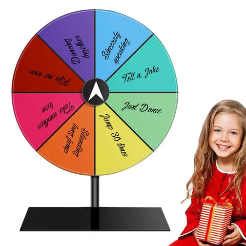 Prize Wheel 8 Slots Draw Spinnings Prize Lucky Wheel Of Fortune Game Color Roulette Wheel Stand Included Tabletop Prize Wheel