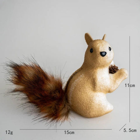 7Pcs/Set Christmas Stuffed Squirrels Bulk 5 Inch Small Plush Squirrels Toys Christmas Tree Ornaments Gifts Birthday Party Favor