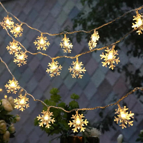 1/3/6M LED Snowflake Fairy Lights Battery/USB Power Copper Wire Garland Light New Year Garden Wedding Living Room Decoration