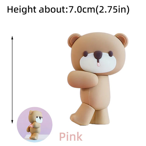 New 3D Bear Cake Topper Baby Shower Bear Decoration Boy Girl Happy 1st Birthday Party Cake Decor Gender Reveals Party Supplies