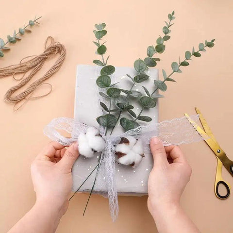 24pcs Eucalyptus Stems Artificial Eucalyptus Leaves Faux Greenery Branches Fake Flowers