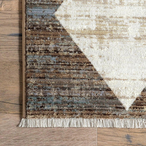 Fringed Performance Indoor Area Rug, Power Loomed, Easy Clean, Durable, Non-Shed, 6' Round, Meline Beige