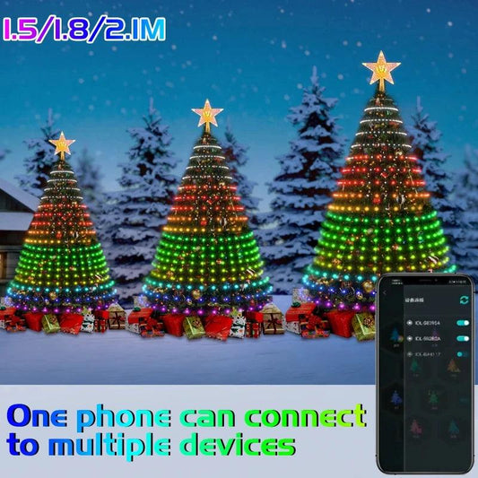 2.1M Christmas Tree Decoration LED Light Strip Bluetooth APP Control Suitable For Christmas Tree Decoration Lights