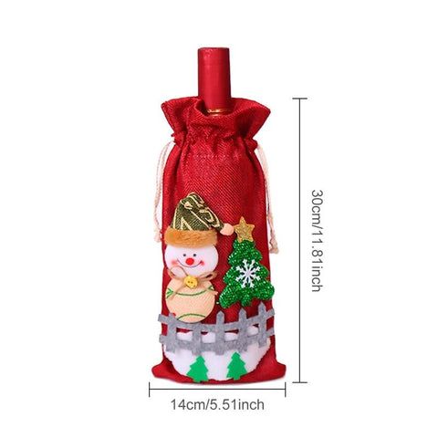 Christmas Wine Bottle Cover Merry Christmas Decoration For Home  Christmas Ornaments Decor Happy New Year 2025 Navid Noel