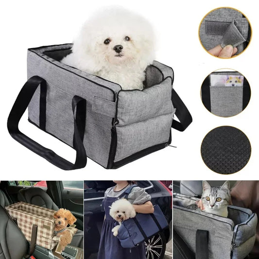 Pet Safety Booster Seat Central Car Seat for Cats Dogs Secure Safety Travel Seat For medium/Small Dog Cat Travel Bag